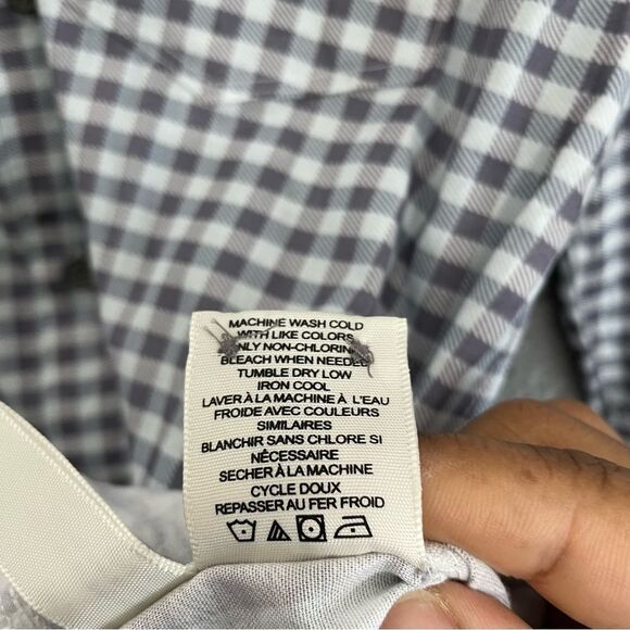 WRK The Reworked Shirt Men M Gray Gingham‎ Check Plaid Casual LS Button Down - Picture 6 of 12